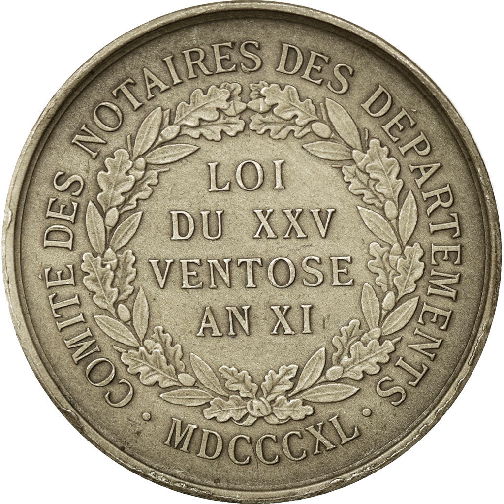 France, Token, Corps Notarial, (Napoléon Bonaparte), 1840, Barre, AU(55-58)