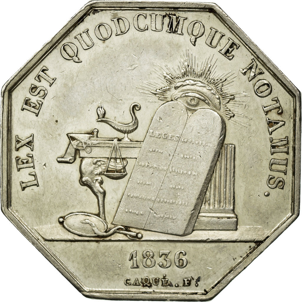 France, Token, Notaires de l'Arrondissement de Vervins, 1836, Caqué, AU(55-58)