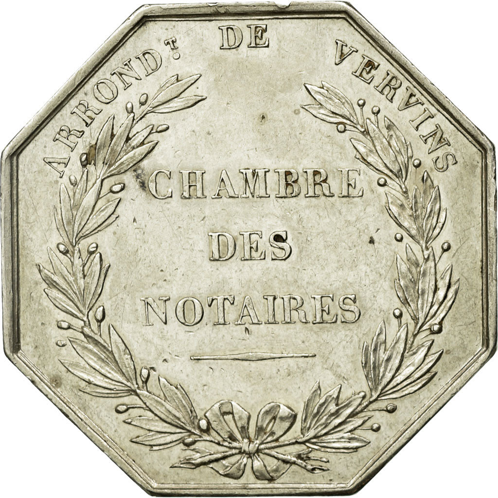 France, Token, Notaires de l'Arrondissement de Vervins, 1836, Caqué, AU(55-58)
