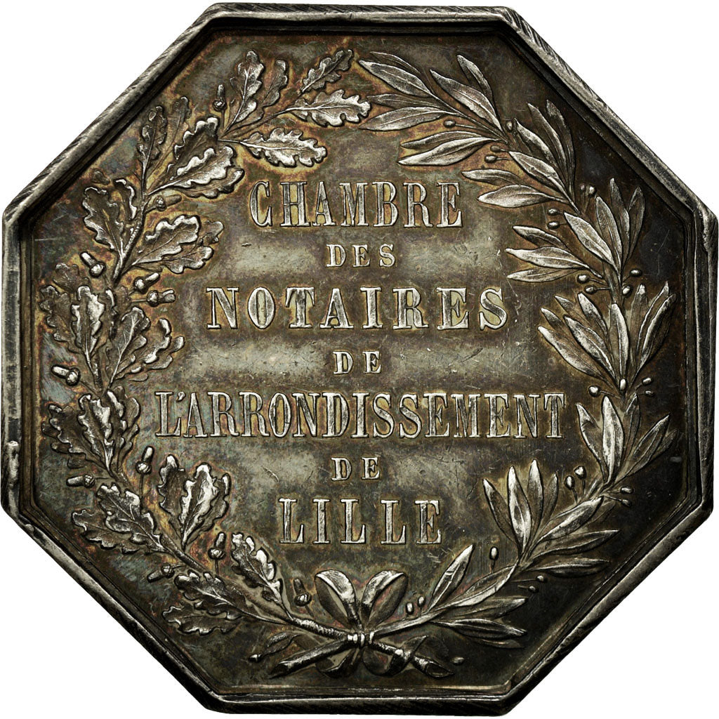 Francia, Token, Notaires de l'Arrondissement de Lille, 1849, Lecomte, SPL