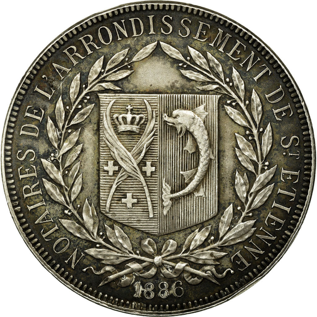France, Jeton, Notaires de l'Arrondissement de Saint-Etienne, 1886, SUP+