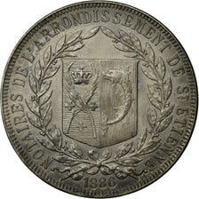 France, Jeton, Notaires de l'Arrondissement de Saint-Etienne, 1886, SPL, Argent