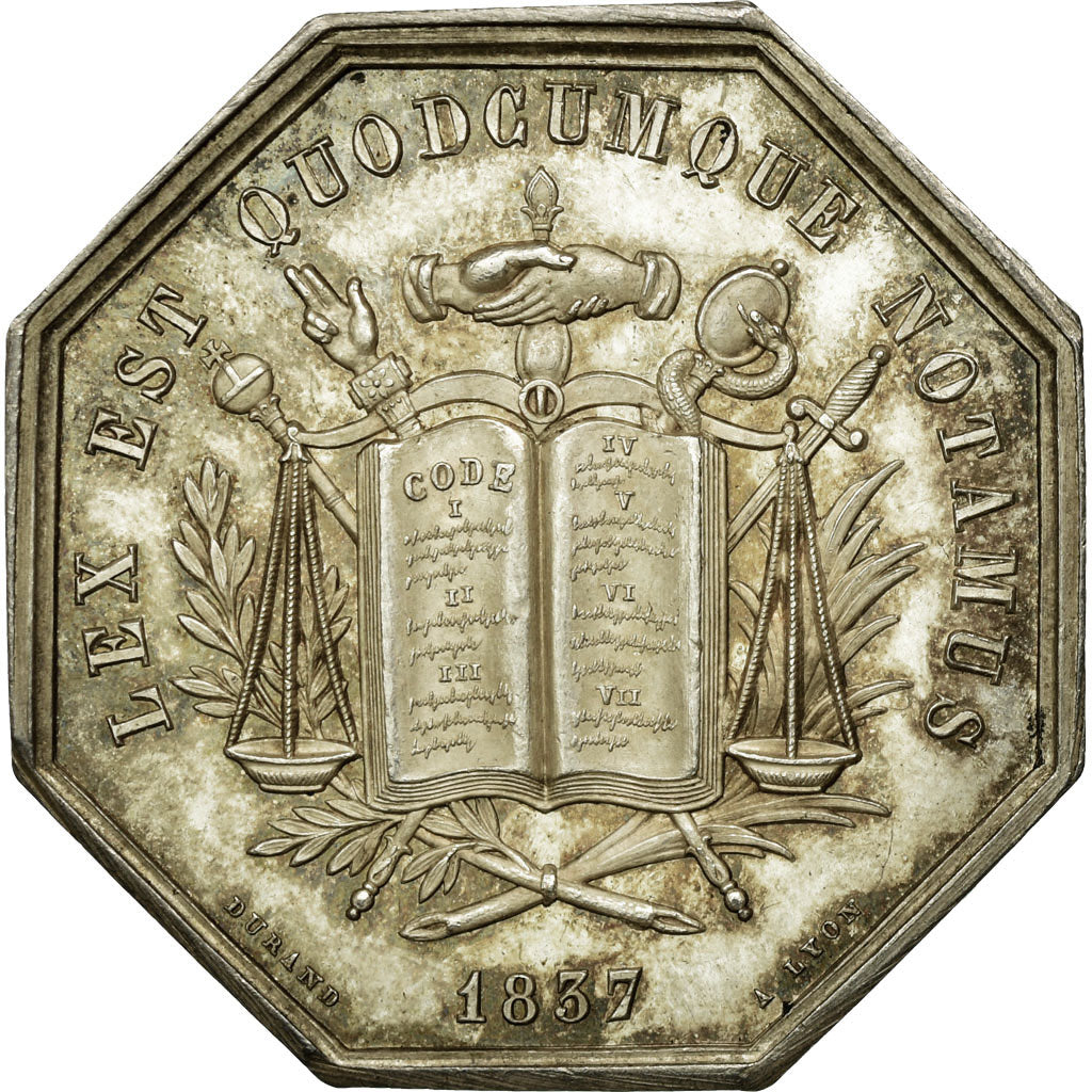 Francia, Token, Notaires de l'Arrondissement de Vienne, 1837, Durand, BB+