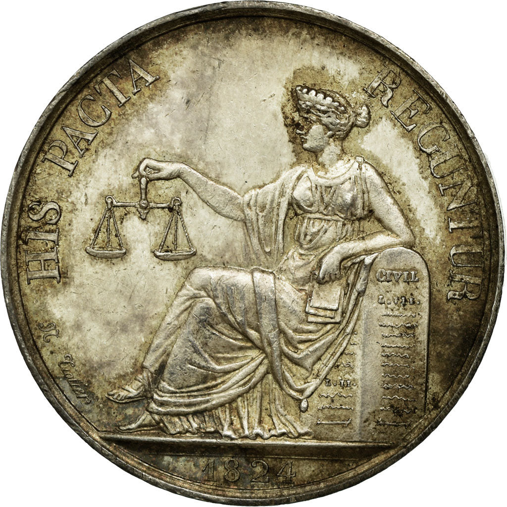 Frankrijk, Token, Notaires de l'Arrondissement de Reims, 1824, Tiolier, ZF+