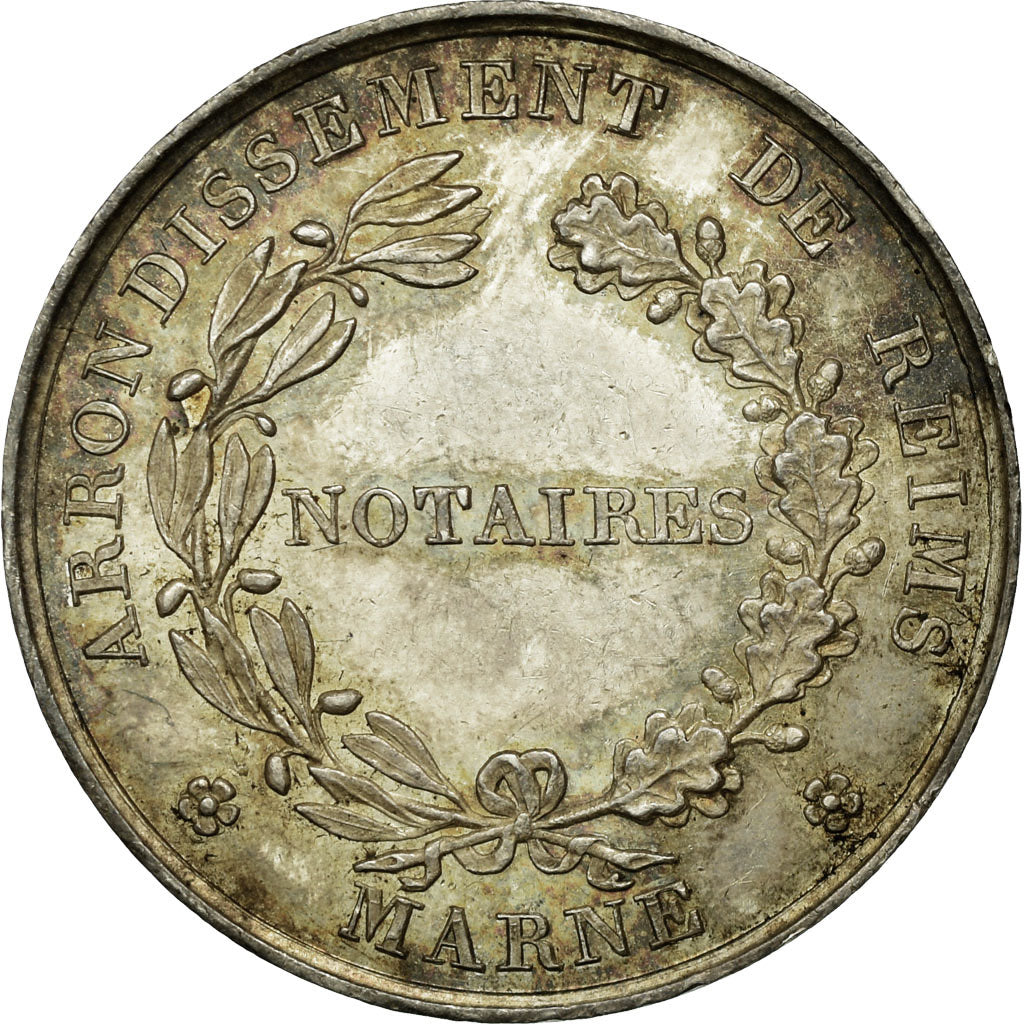 Frankrijk, Token, Notaires de l'Arrondissement de Reims, 1824, Tiolier, ZF+