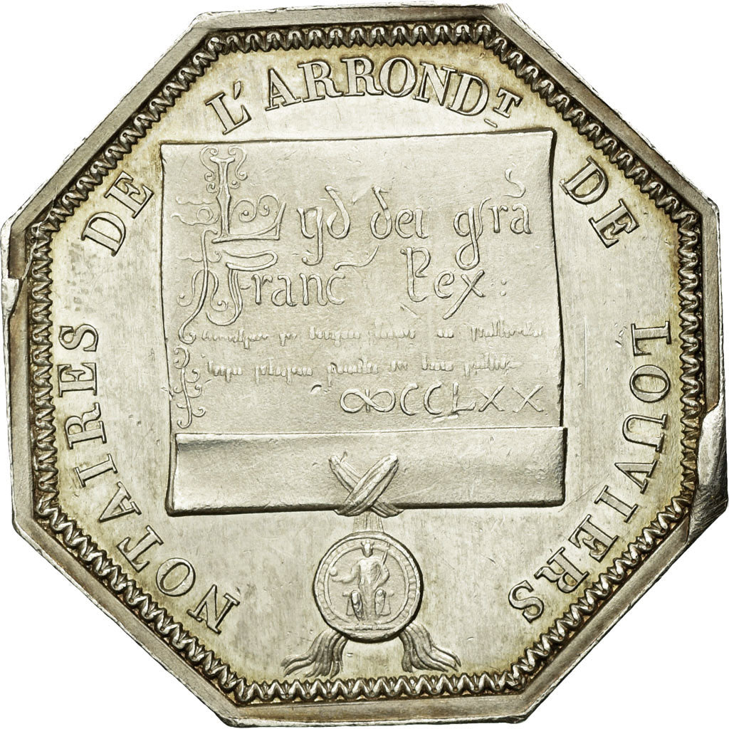 France, Jeton, Notaires de Louviers (Saint-Louis), SUP, Argent, Lerouge:166