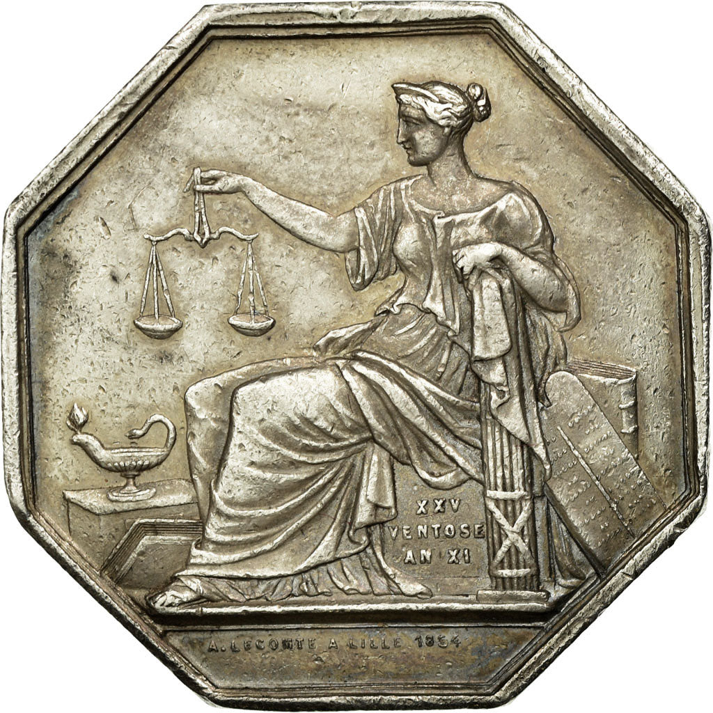 Francia, Token, Chambre des Notaires de l'Arrondissement de Béthune, 1854