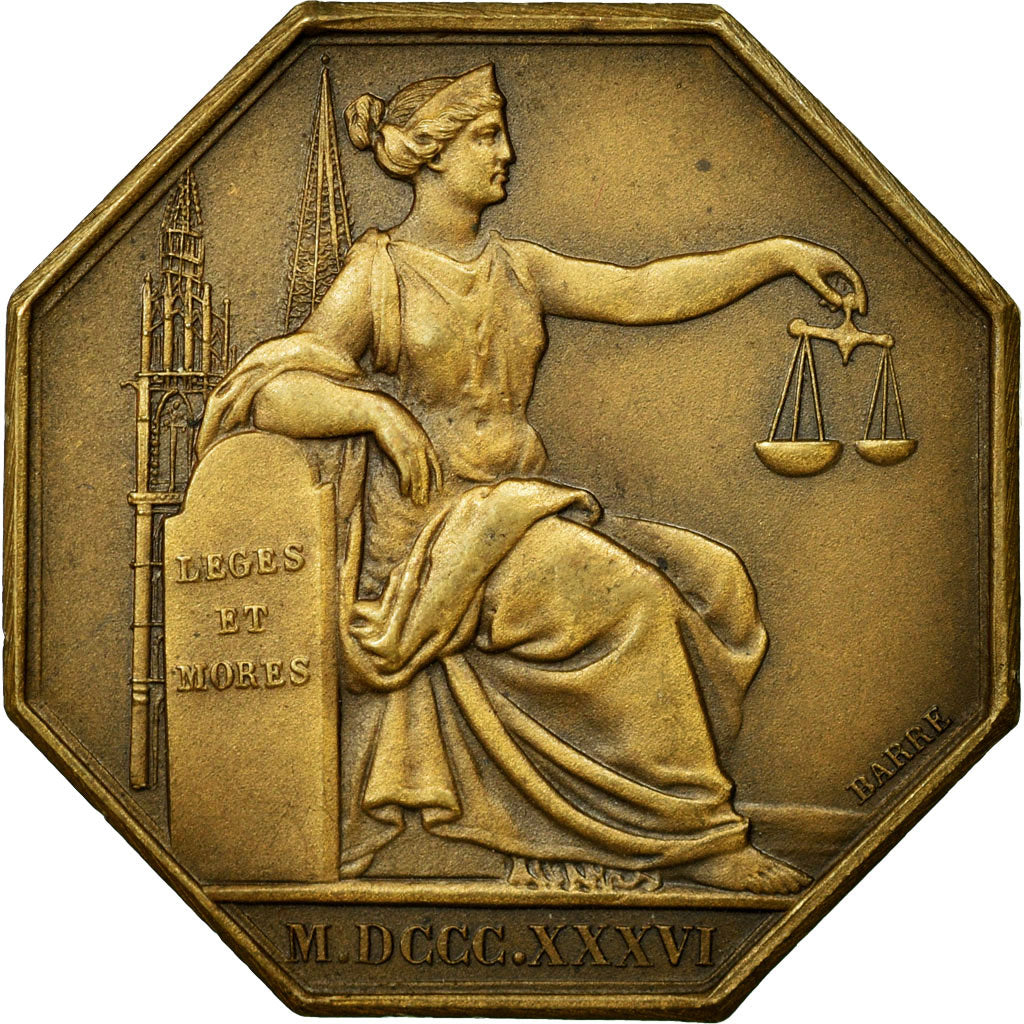 France, Jeton, Notaires de l'Arrondissement d'Eur et Loir, Barre, SUP+, Bronze