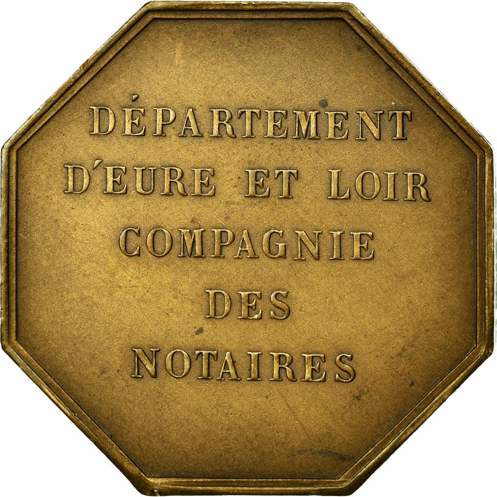 France, Jeton, Notaires de l'Arrondissement d'Eur et Loir, Barre, SUP+, Bronze