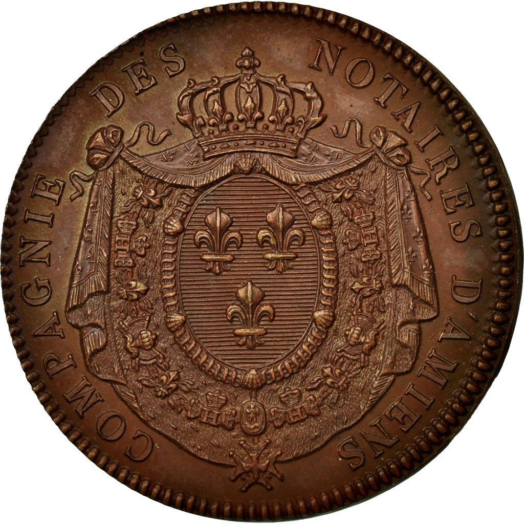 France, Token, Compagnie des Notaires d'Amiens, 1816, MS(63), Copper, Lerouge:9e
