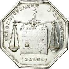France, Jeton, Notaires de l'Arrondissement d'Epernay, Marne, SUP, Argent