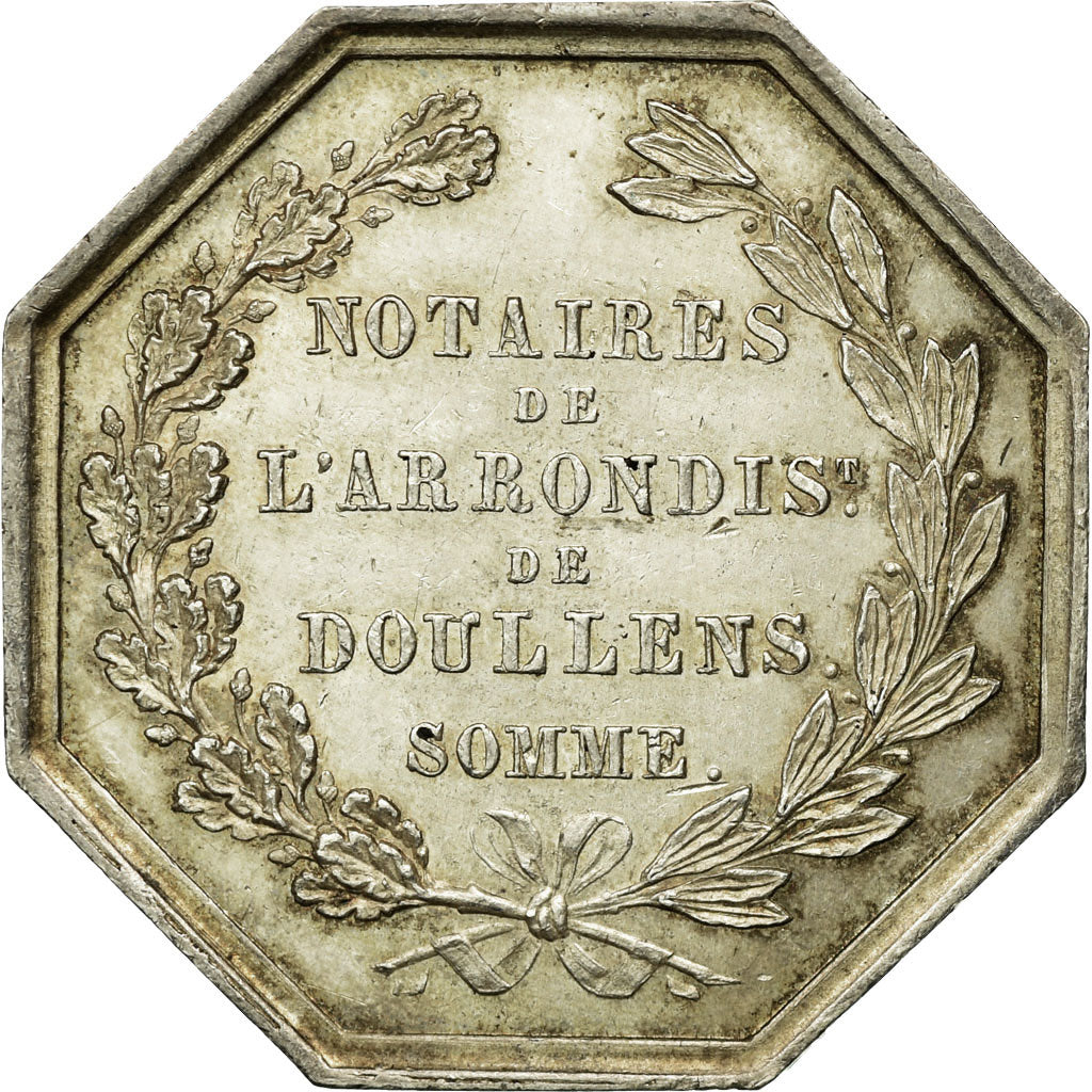 France, Jeton, Notaires de l'Arrondissement de Doullens, Somme, 1833, SUP