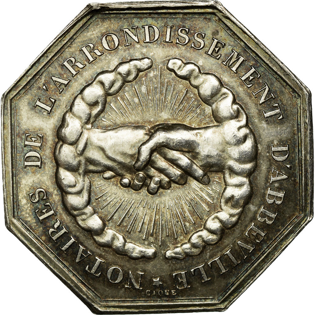 France, Token, Notaires de l'Arrondissement d'Abbeville, MS(60-62), Silver