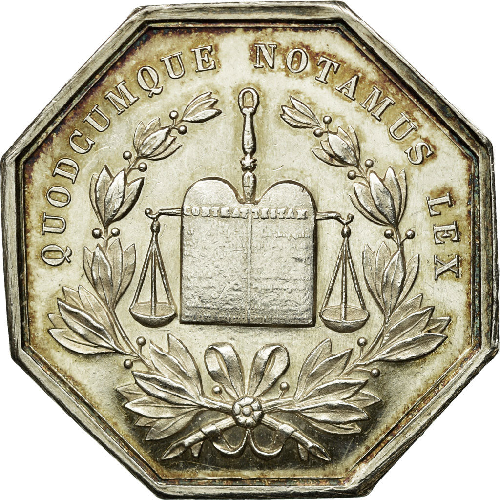 France, Token, Notaires de l'Arrondissement d'Abbeville, MS(60-62), Silver