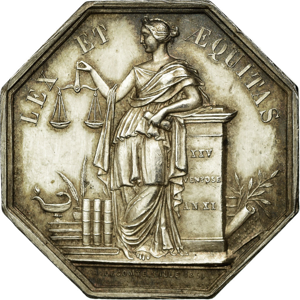 France, Token, Notaires de l'Arrondissement de Douai, 1851, Lecomte, AU(55-58)