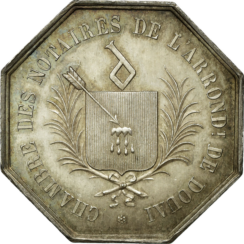 France, Token, Notaires de l'Arrondissement de Douai, 1851, Lecomte, AU(55-58)