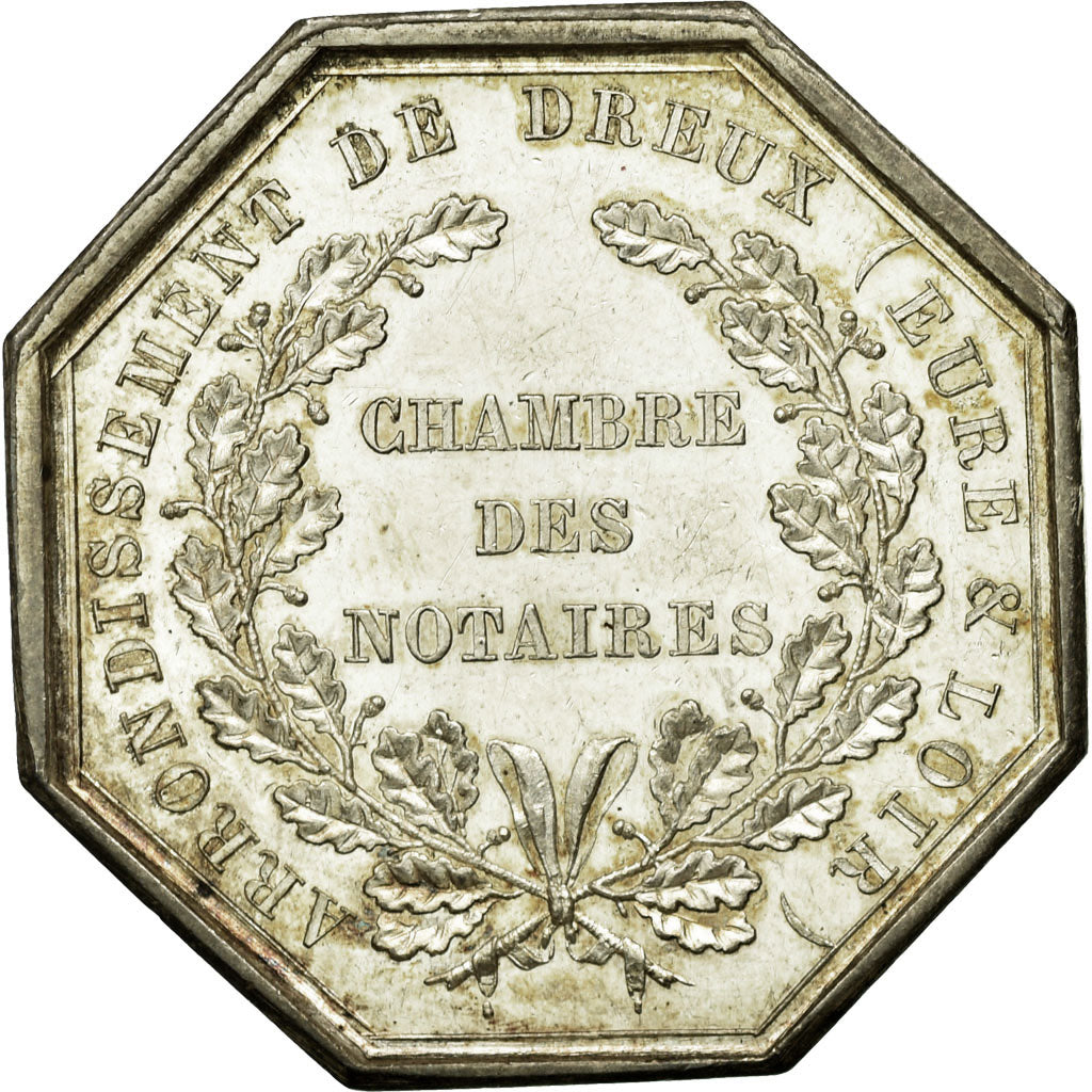 France, Token, Notaires de l'Arrondissement de Dreux, Eure et Loir, 1834