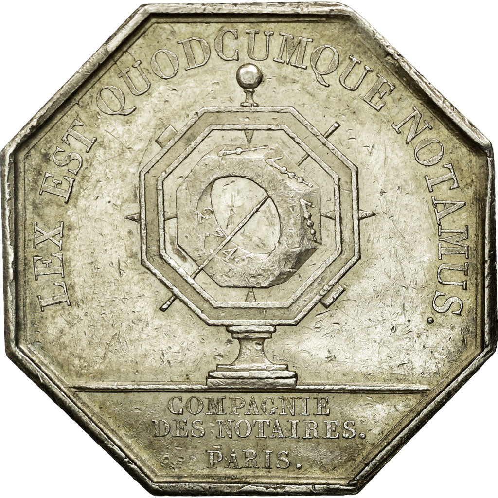 Francja, Token, Louis XVIII, Compagnie des Notaires de Paris, Undated, Michaut