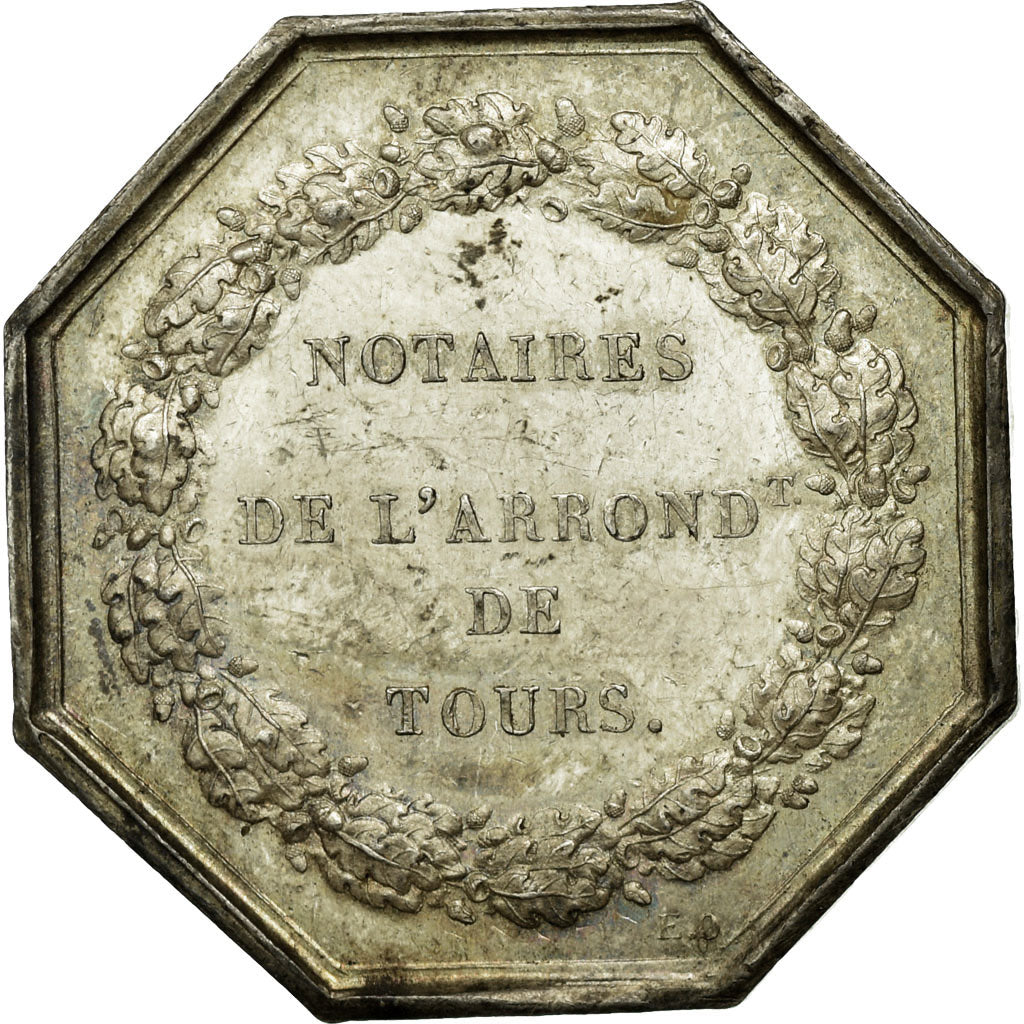 Frankrijk, Token, Notaires de l'Arrondissement de Tours, Oudiné, ZF+, Zilver