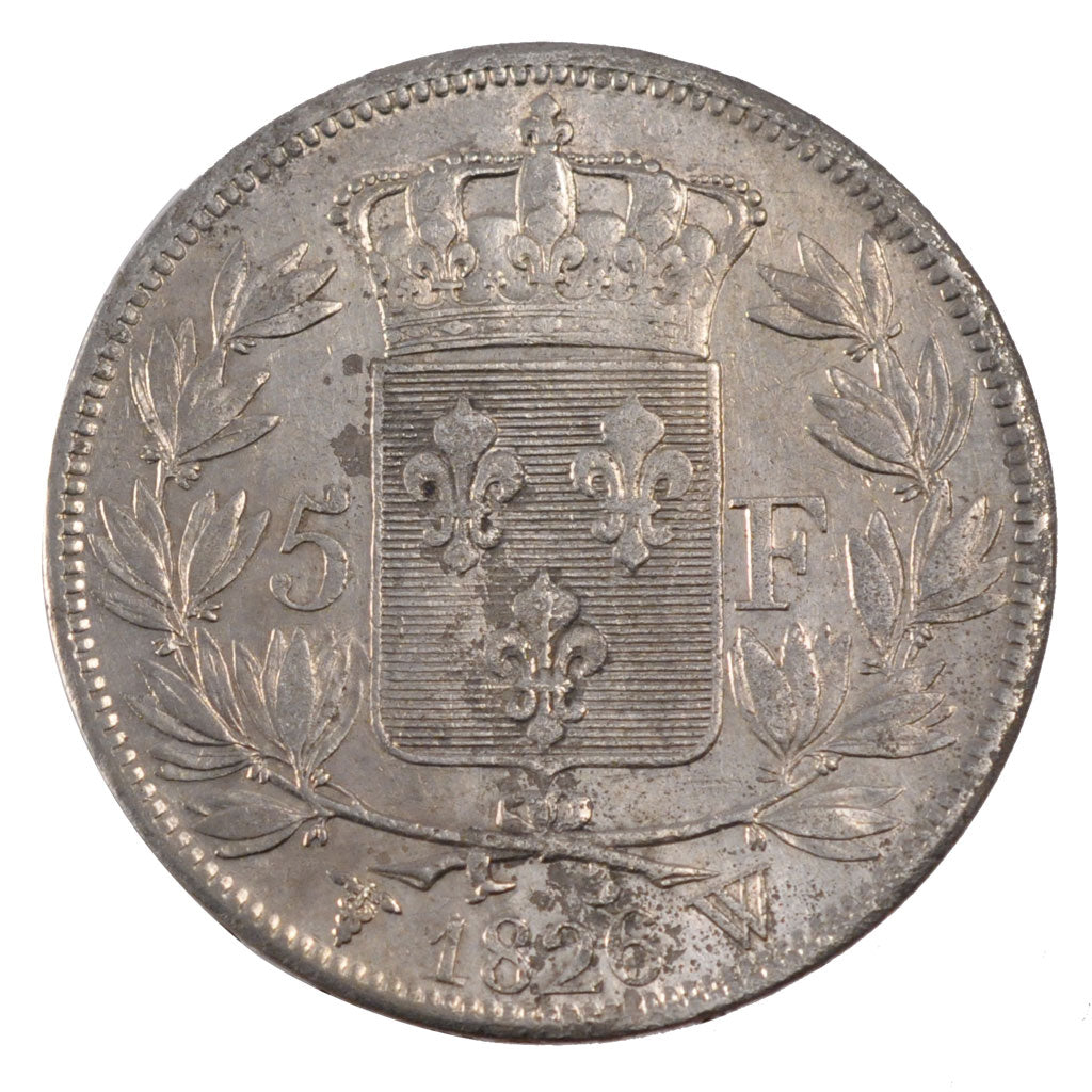 Francia, Charles X, 5 Francs, 1826, Lille, BB, Argento, KM:720.13, Gadoury:643