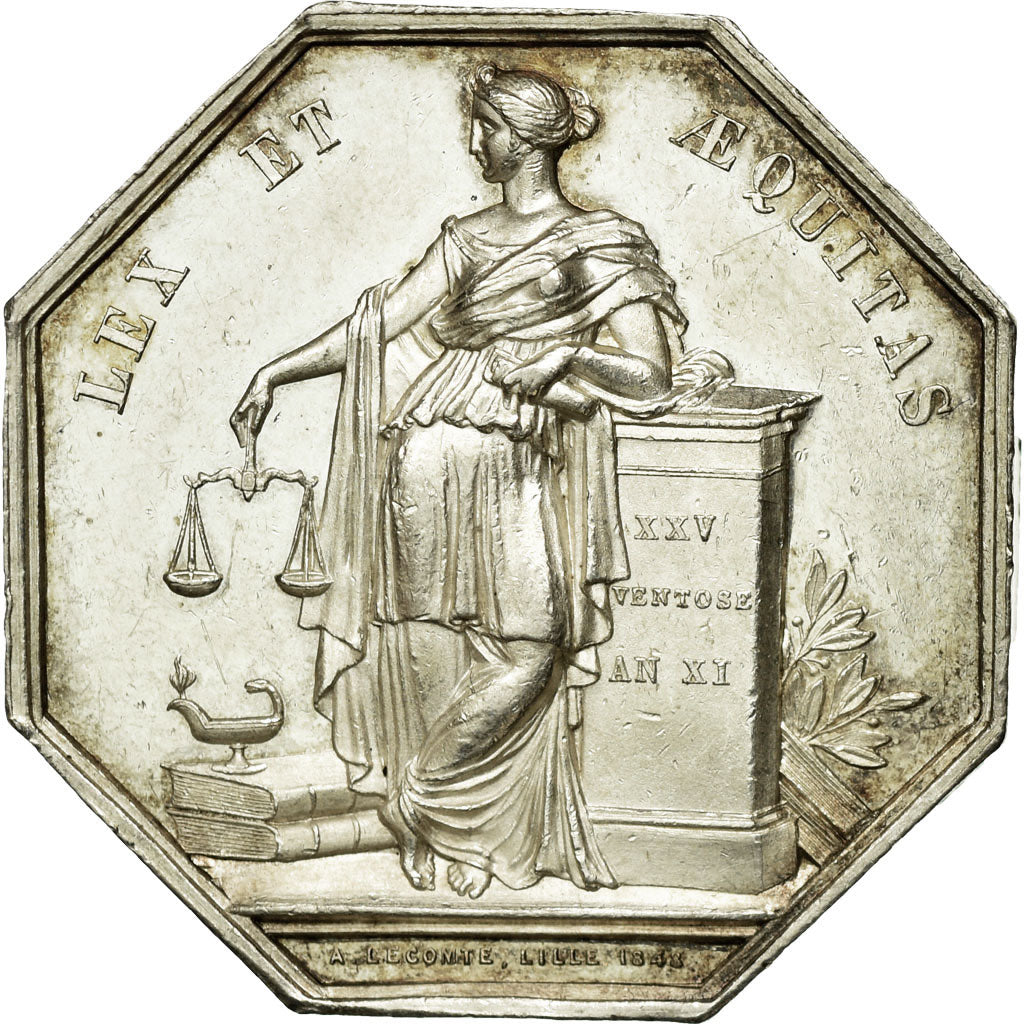 Frankreich, Token, Notaires de l'Arrondissement de Lille, 1848, Lecomte, VZ