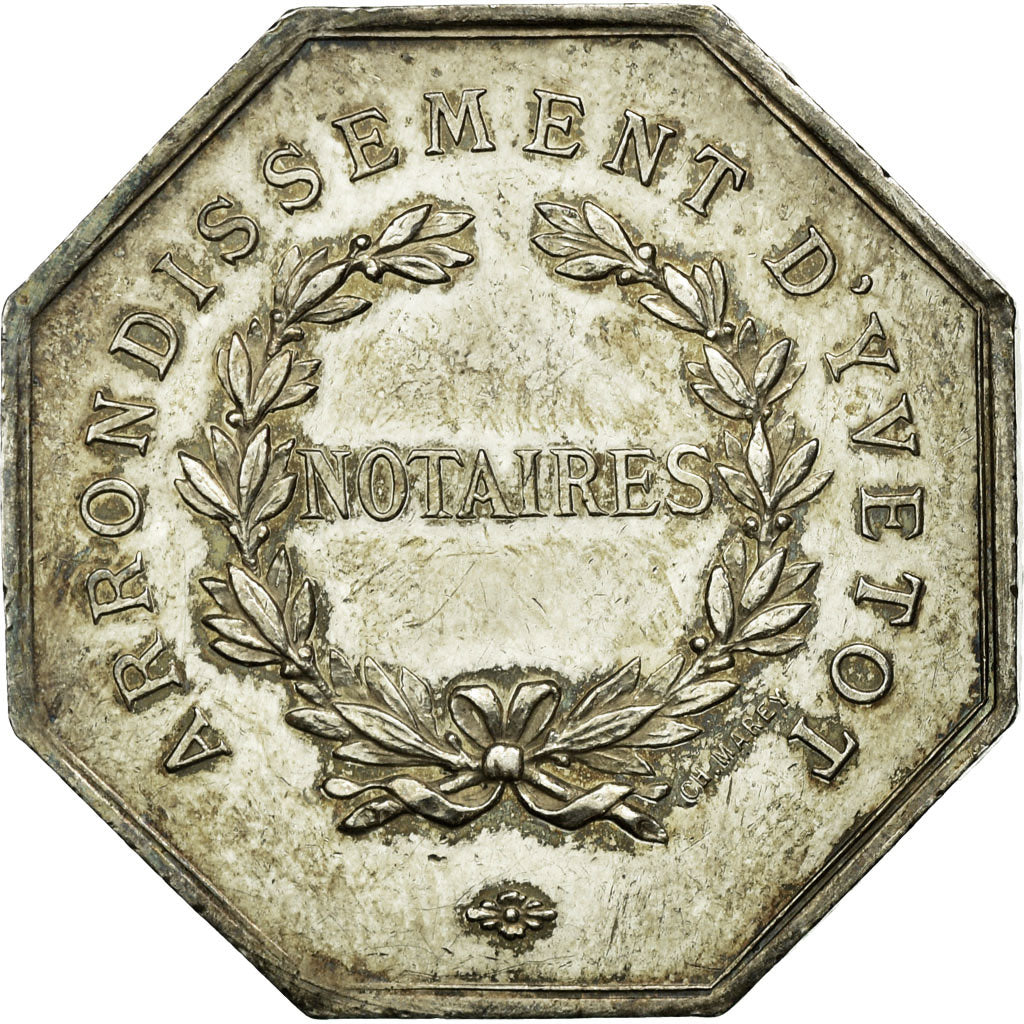 France, Token, Notaires de l'Arrondissement d'Yvetot, AU(55-58), Silver