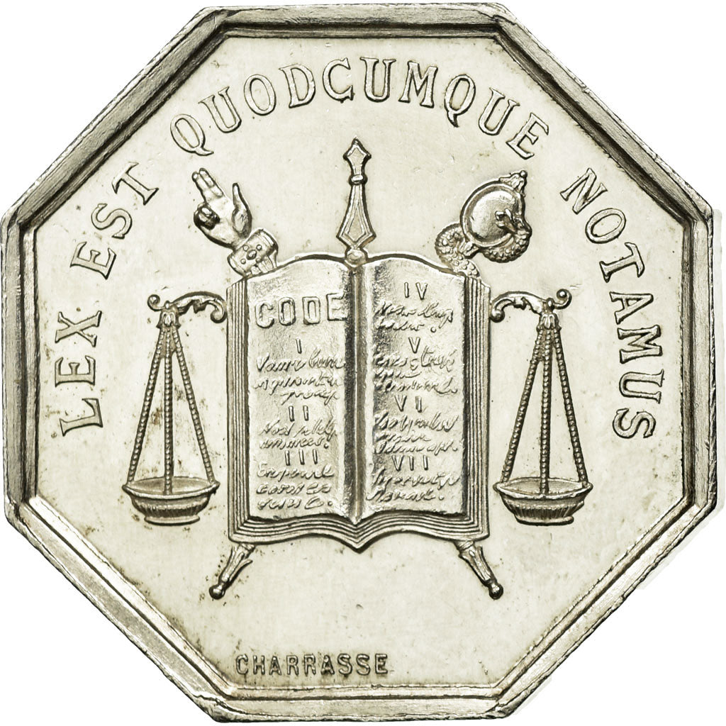France, Jeton, Notaires de l'Arrondissement de Lyon, Charrasse, SUP, Argent