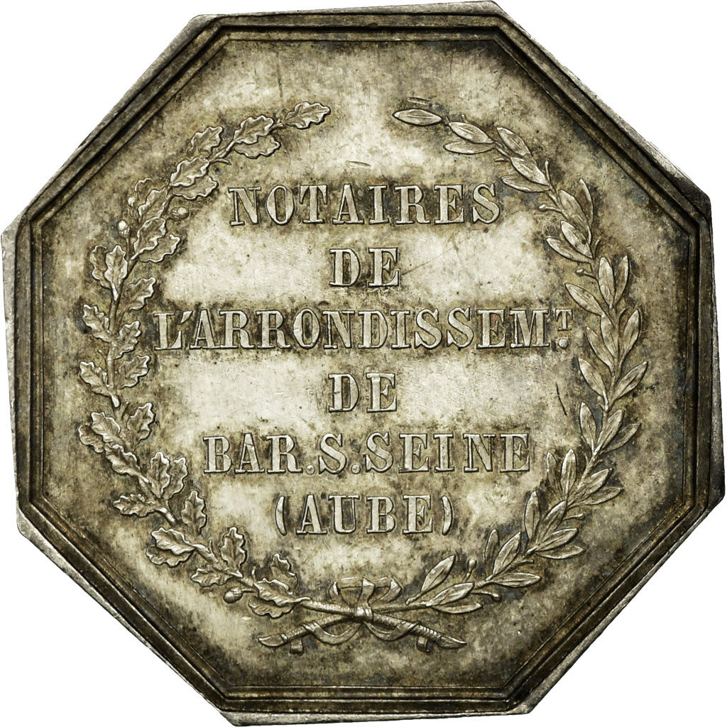 France, Token, Notaires de l'Arrondissement de Bar-sur-Seine, AU(55-58), Silver