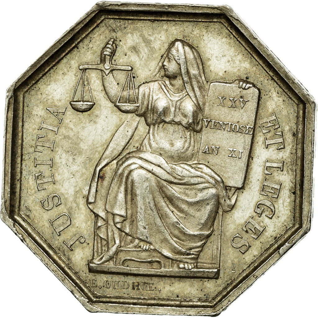 Frankrijk, Token, Notaires de l'Arrondissement de Tours, Oudiné, PR, Zilver