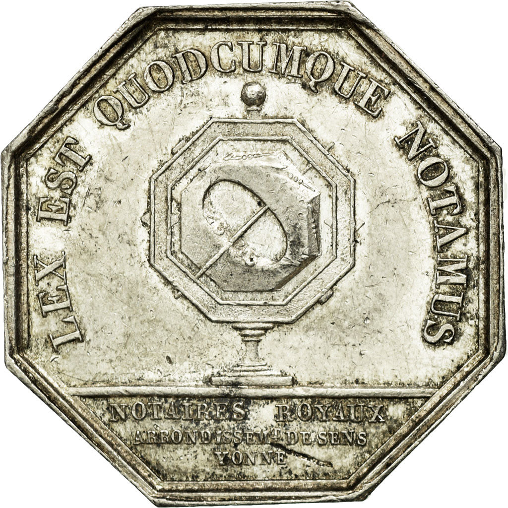 Francia, Token, Notaires de l'Arrondissement de Sens, Yonne, SPL-, Argento