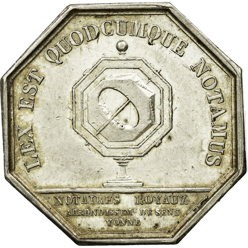 Frankreich, Token, Notaires de l'Arrondissement de Sens, Yonne, VZ, Silber