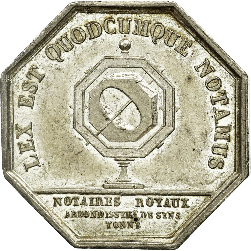 Francia, Token, Notaires de l'Arrondissement de Sens, Yonne, EBC, Plata