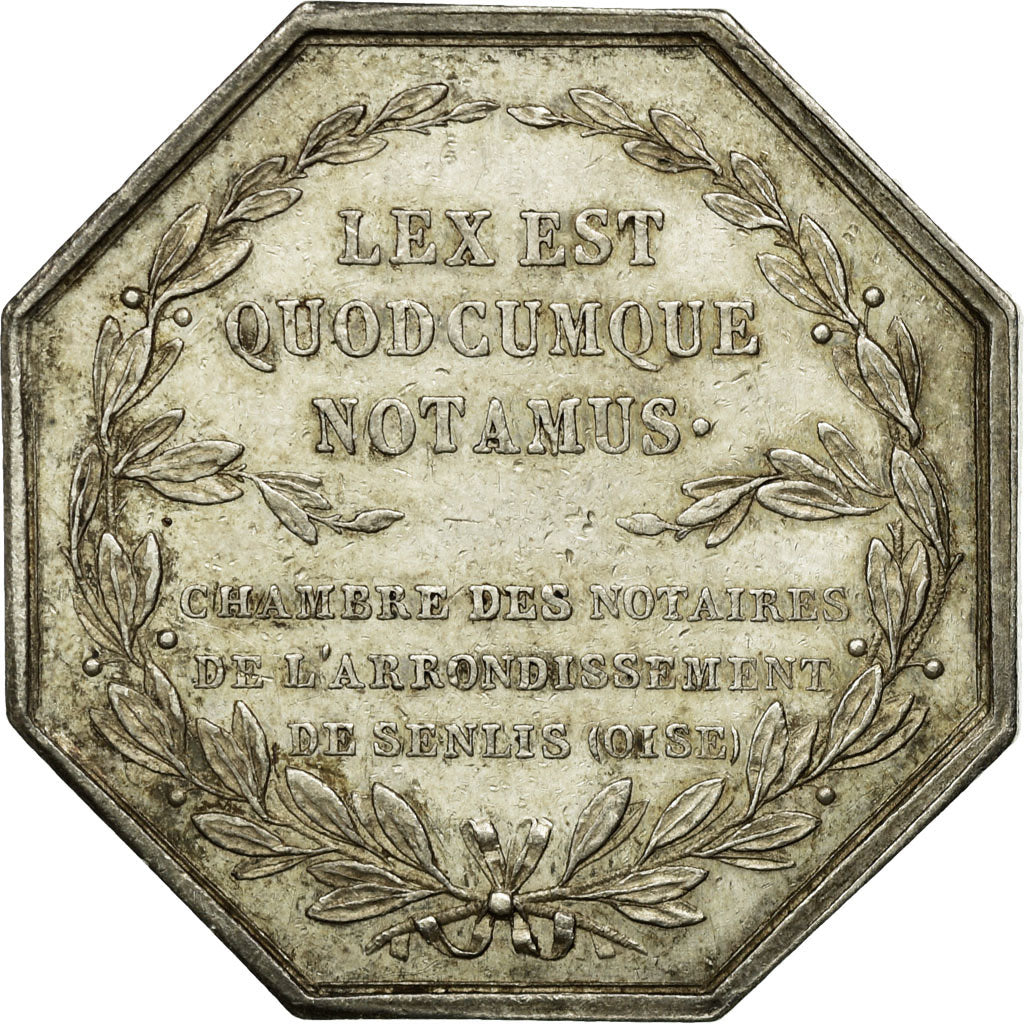 France, Jeton, Notaires de l'Arrondissement de Senlis, Oise, Caqué, TTB+