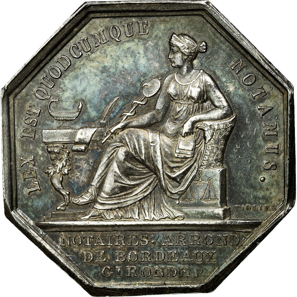 France, Jeton, Louis XVIII, Notaires de l'Arrondissement de Bordeaux, Gironde