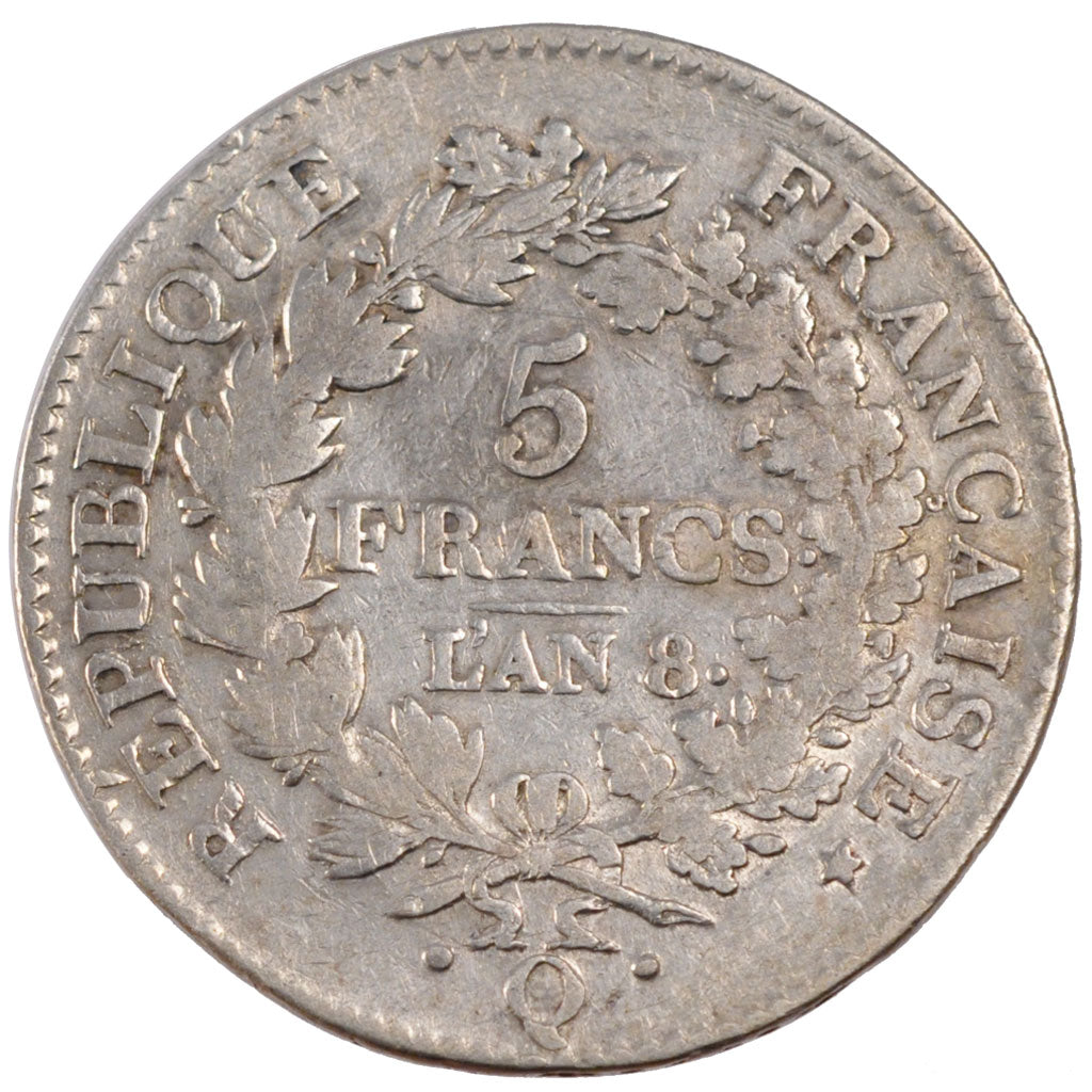 FRANCE, Union et Force, 5 Francs, 1799, Perpignan, KM #639.8, VF(20-25),...