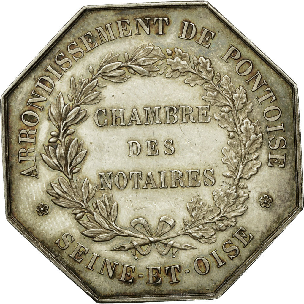 Francia, Token, Notaires de l'Arrondissement de Pontoise, 1877, Borrel.A, SPL-