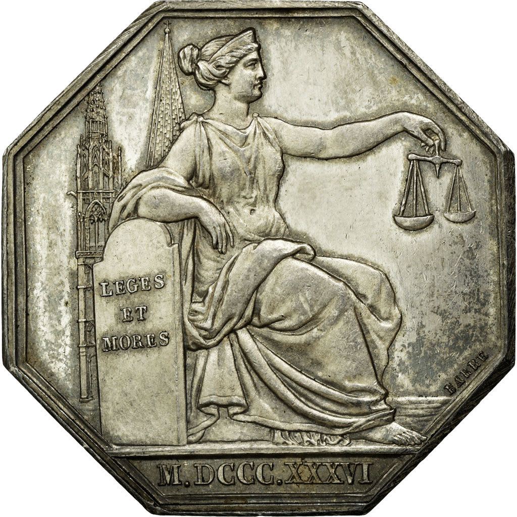 France, Token, Notaires de l'Arrondissement de Chartres, 1836, Barre, AU(55-58)