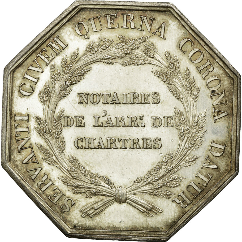 France, Token, Notaires de l'Arrondissement de Chartres, 1836, Barre, AU(55-58)