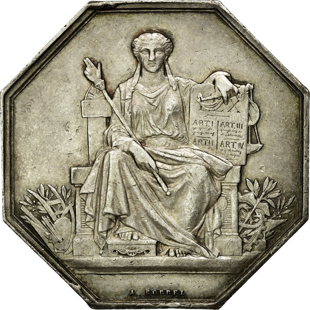 Frankrijk, Token, Compagnie des Notaires de Paris, Borrel.A, PR, Zilver