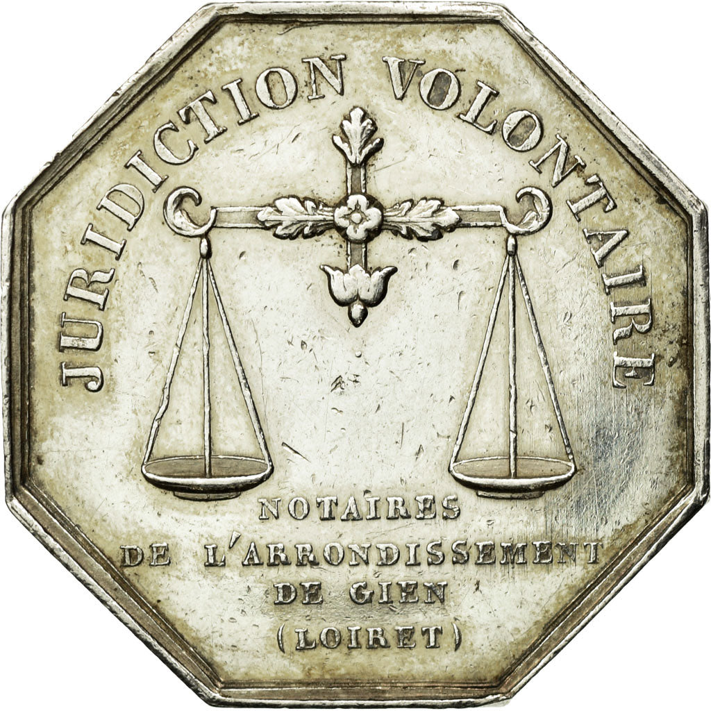 France, Jeton, Louis Philippe Ier, Notaires de l'Arrondissement de Gien, Caqué