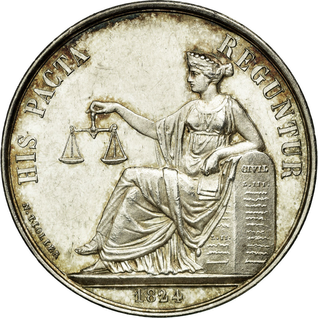 France, Token, Notaires de l'Arrondissement de Reims, 1824, Tiolier, MS(60-62)