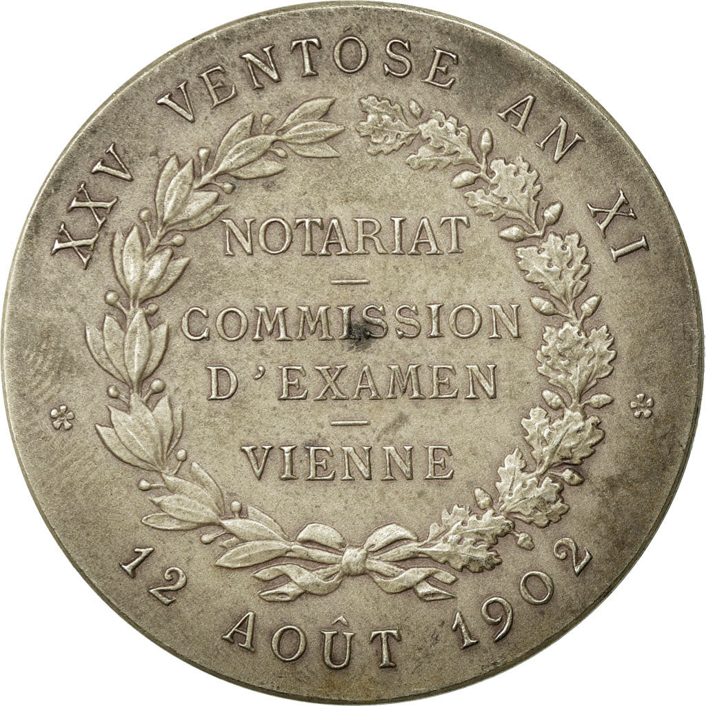 Francia, Token, Notariat, Commission d'Examen de Vienne, 1902, SPL, Argento