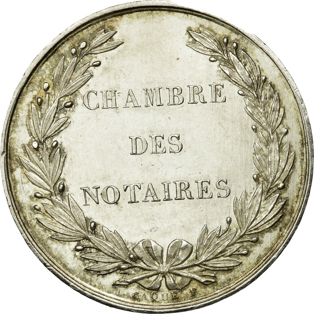 France, Jeton, Notaires de l'Arrondissement d'Angers, 1830, Caqué, SUP, Argent