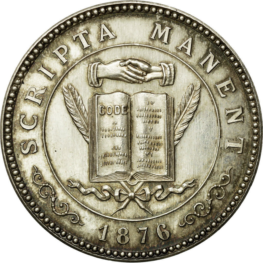 France, Jeton, Notaires de l'Arrondissement de Montbrison, 1876, SUP+, Argent