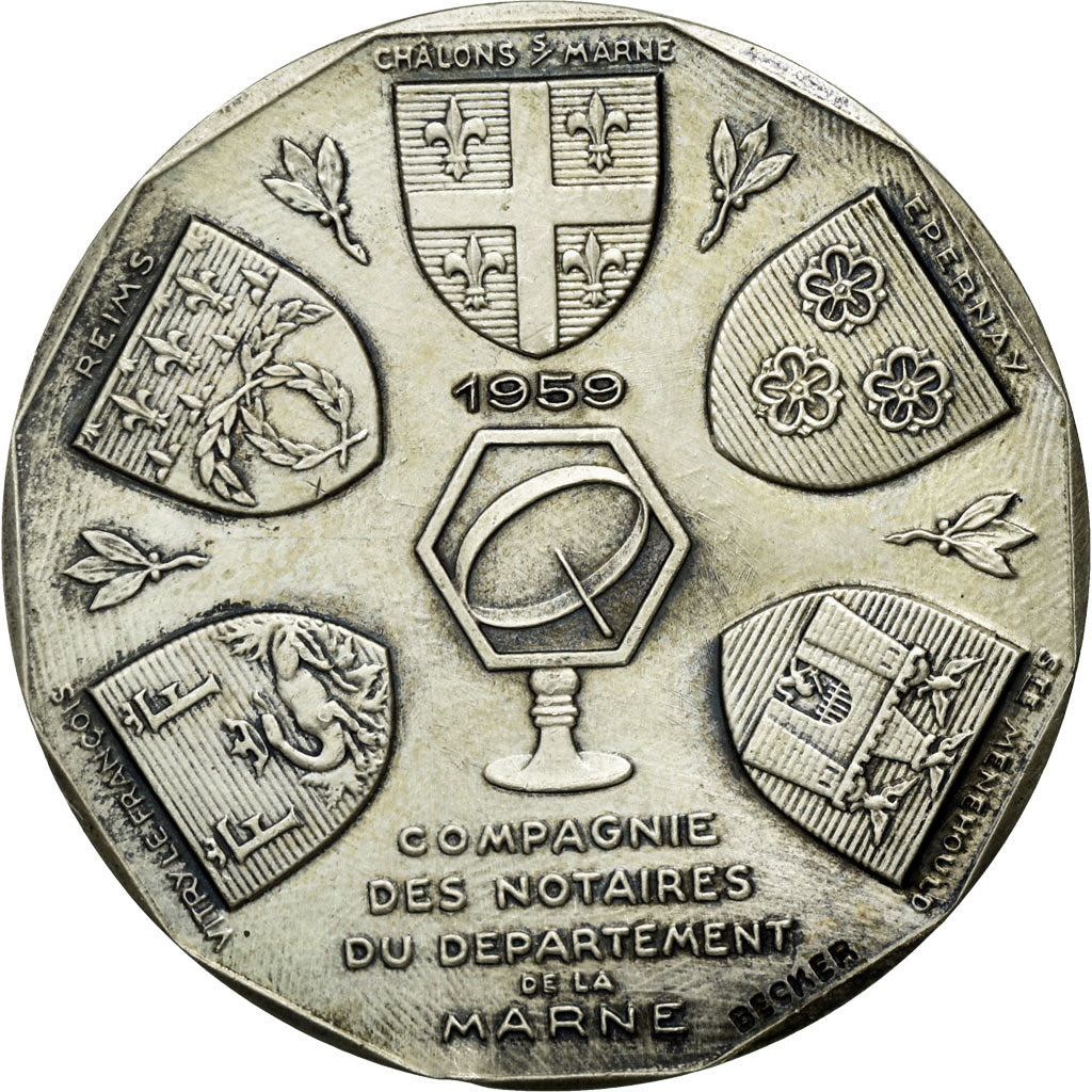 France, Token, Notaires du Département de la marne, 1959, Cochet, AU(55-58)