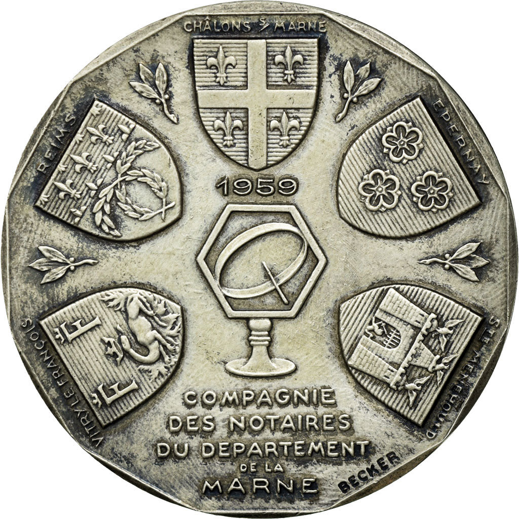 França, Token, Notaires du Département de la marne, 1959, Cochet, AU(50-53)