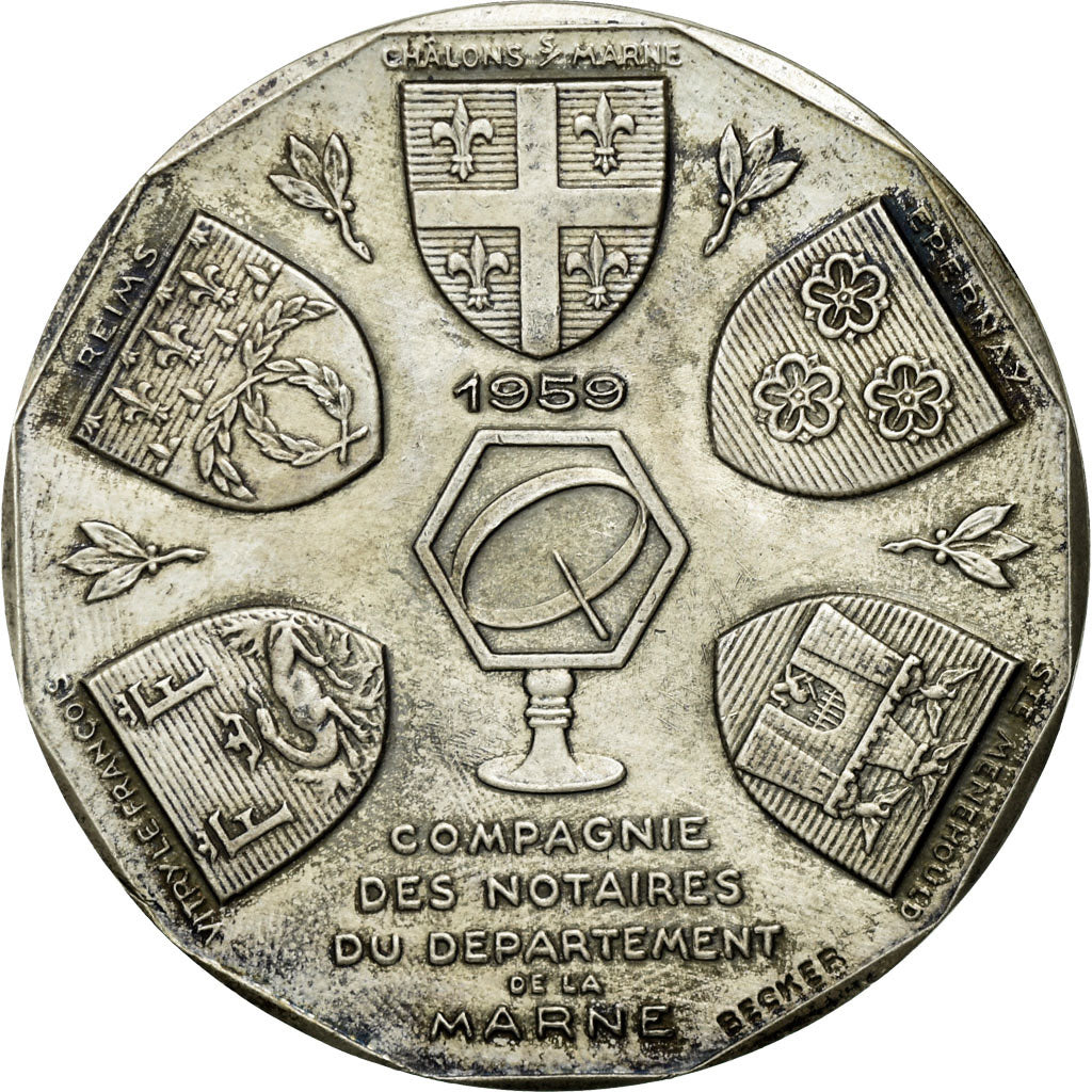 França, Token, Notaires du Département de la marne, 1959, Cochet, AU(55-58)