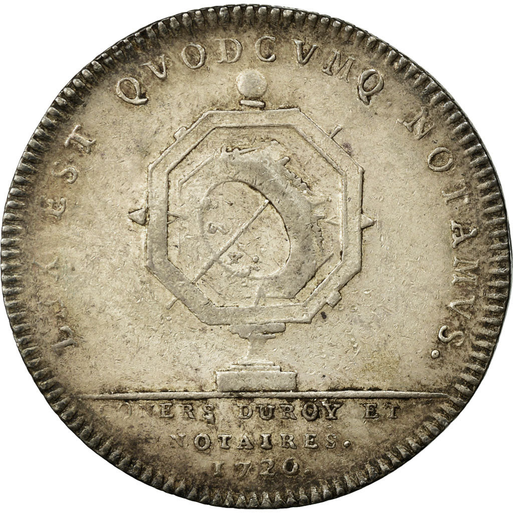 Francia, Token, Louis XV, Conseillers du Roi et Notaires, 1720, MB+, Argento