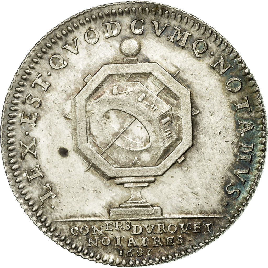 France, Token, Louis XIV, Conseillers du Roi et Notaires, 1683, MS(63), Silver