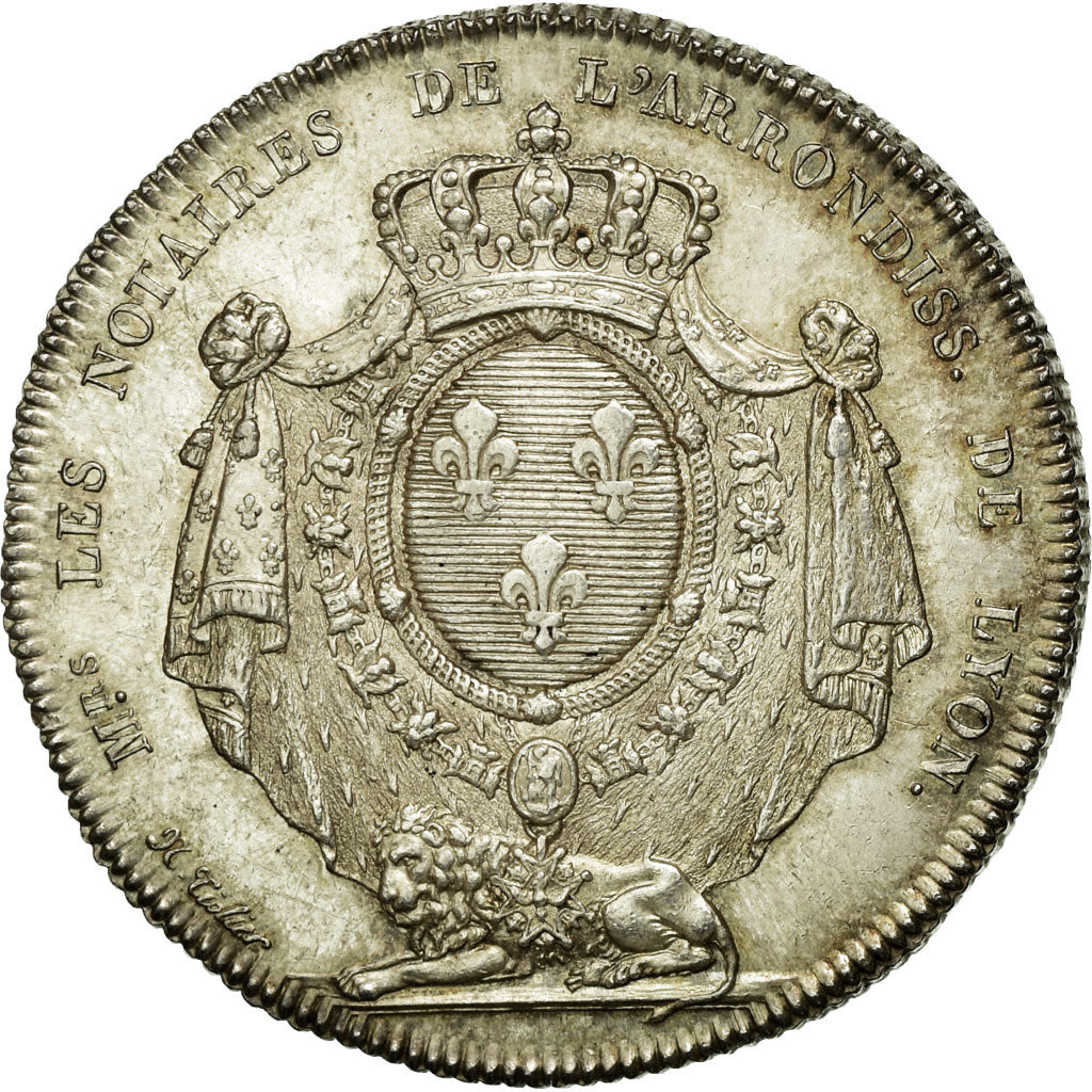 France, Token, Restauration, Notaires de Lyon, 1812, Tiolier, MS(60-62), Silver